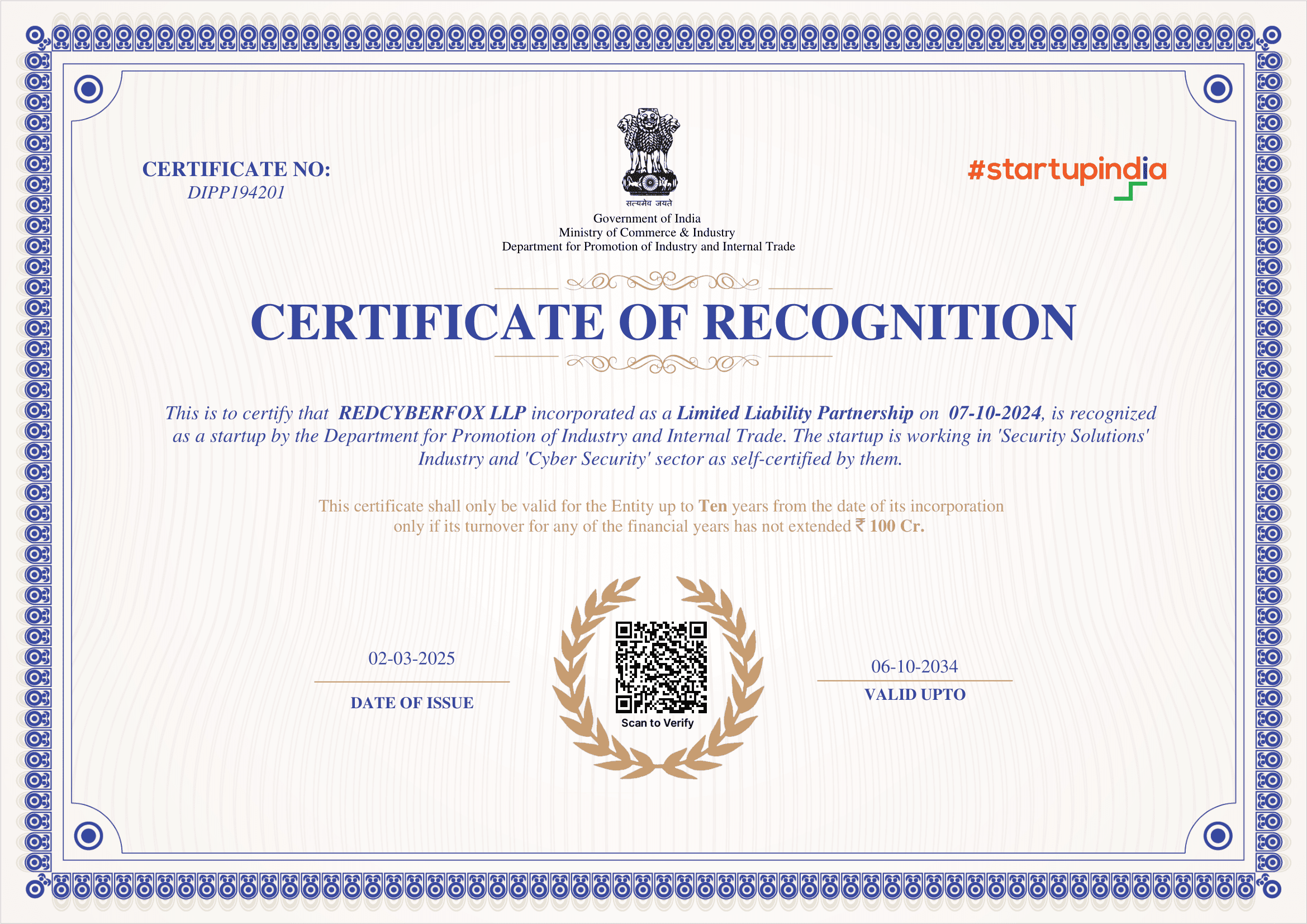 Certificate
